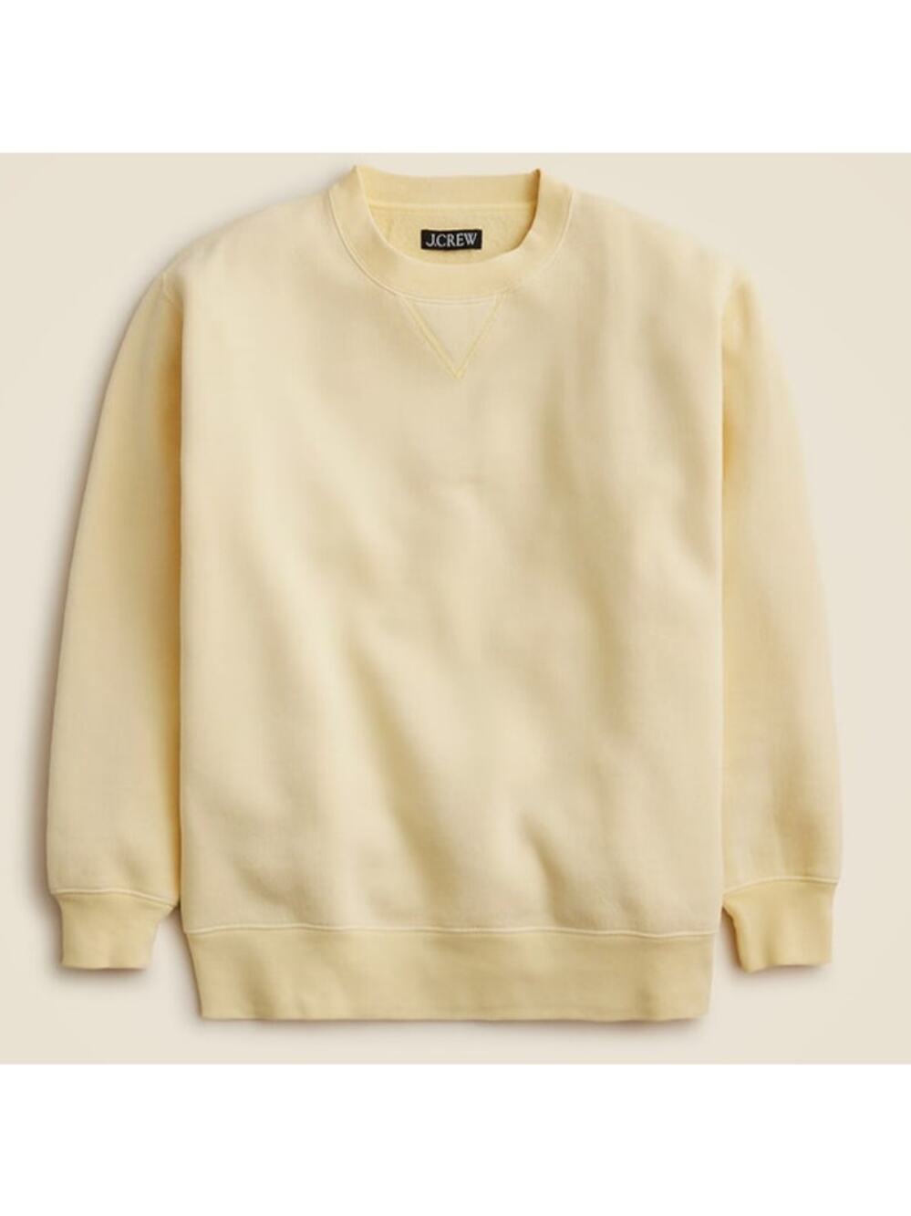J.CREW Womens Heritage Fleece Oversized Crewneck Sweatshirt Cream XXS NWT